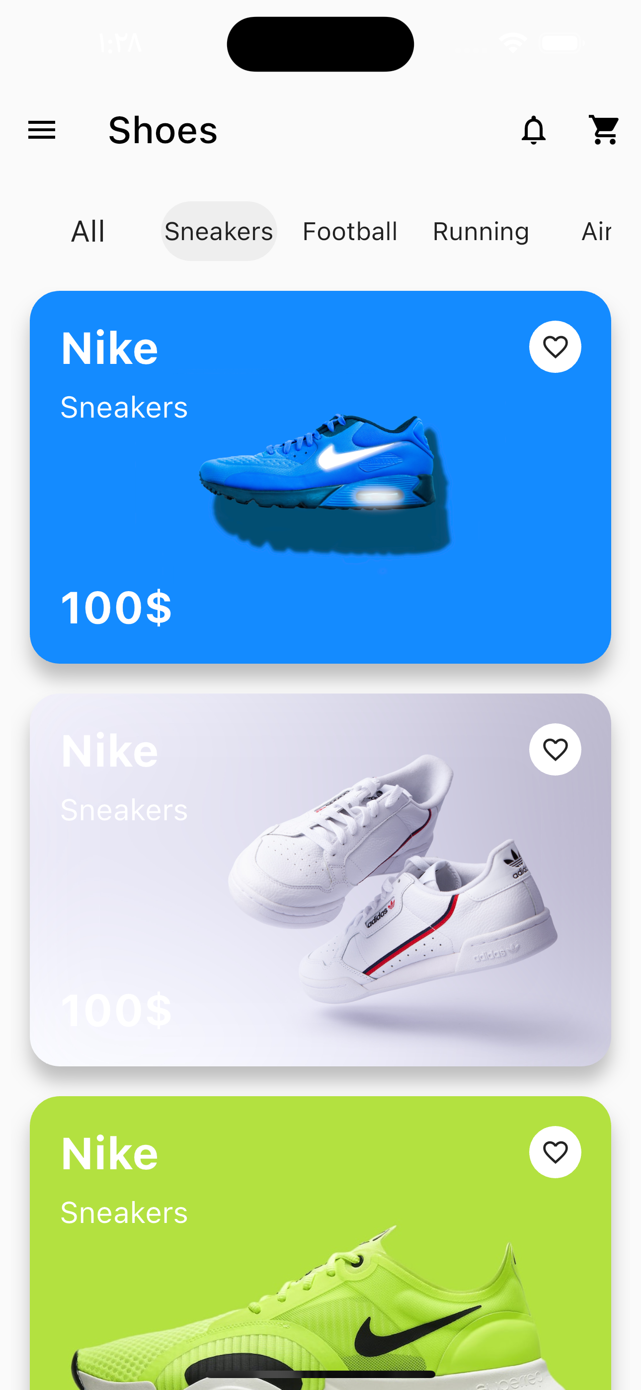 Flutter Nike Shoes Shop Application UI Design and Animation