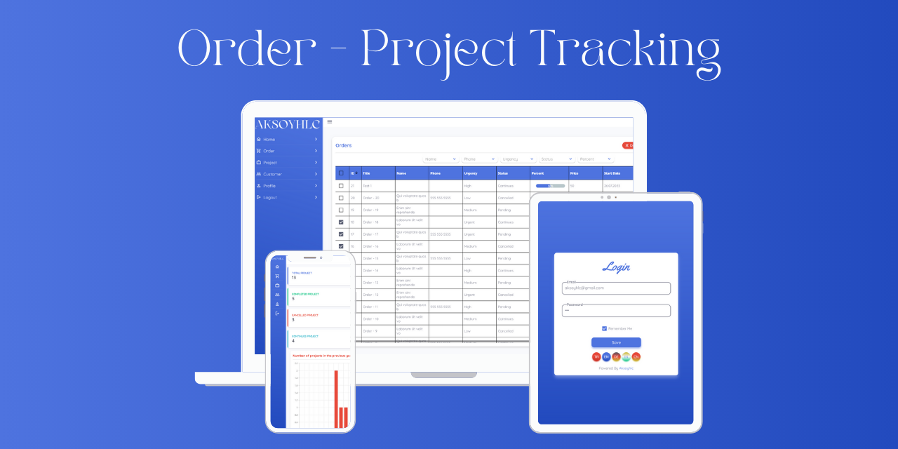 A flutter application that you can track your projects and orders