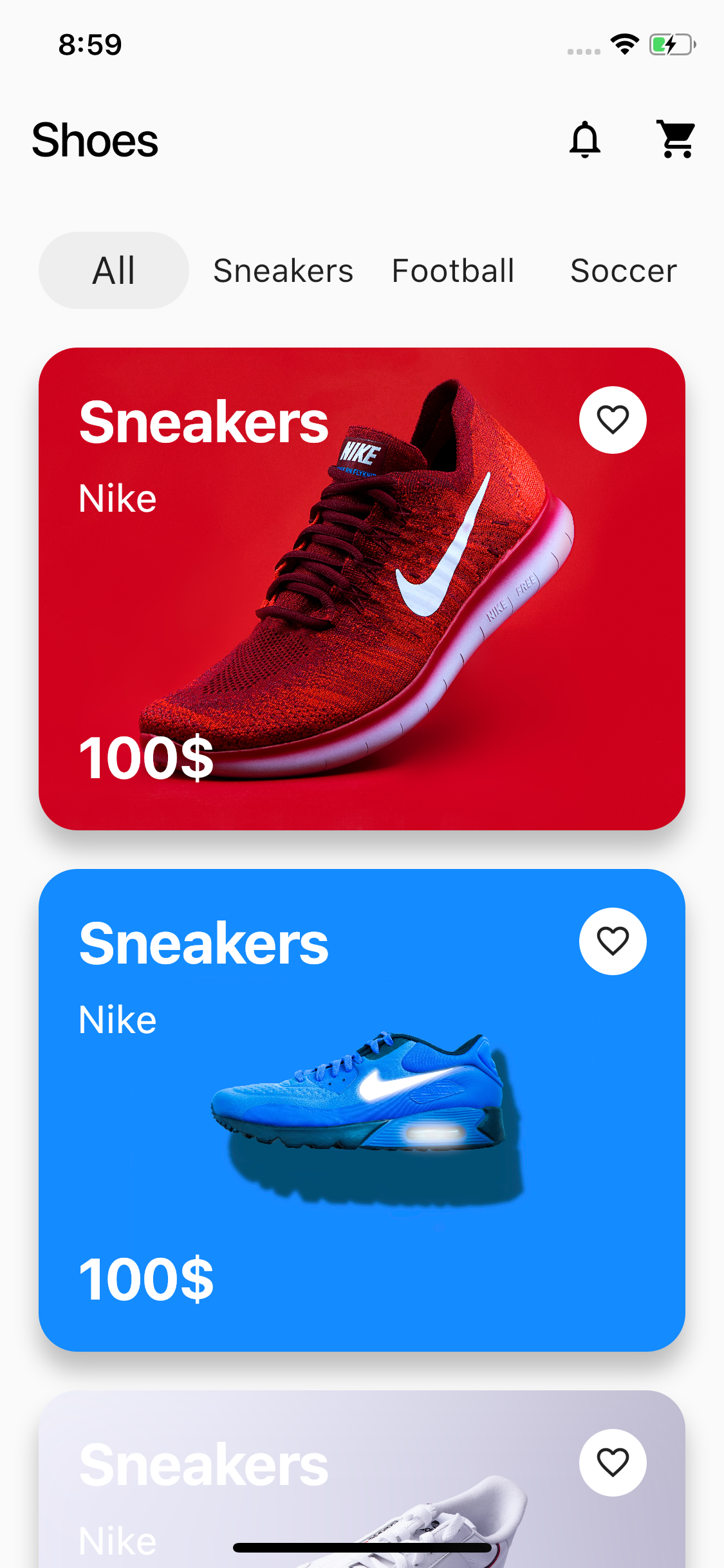 Flutter Nike Shoes Shop Application UI Design and Animation