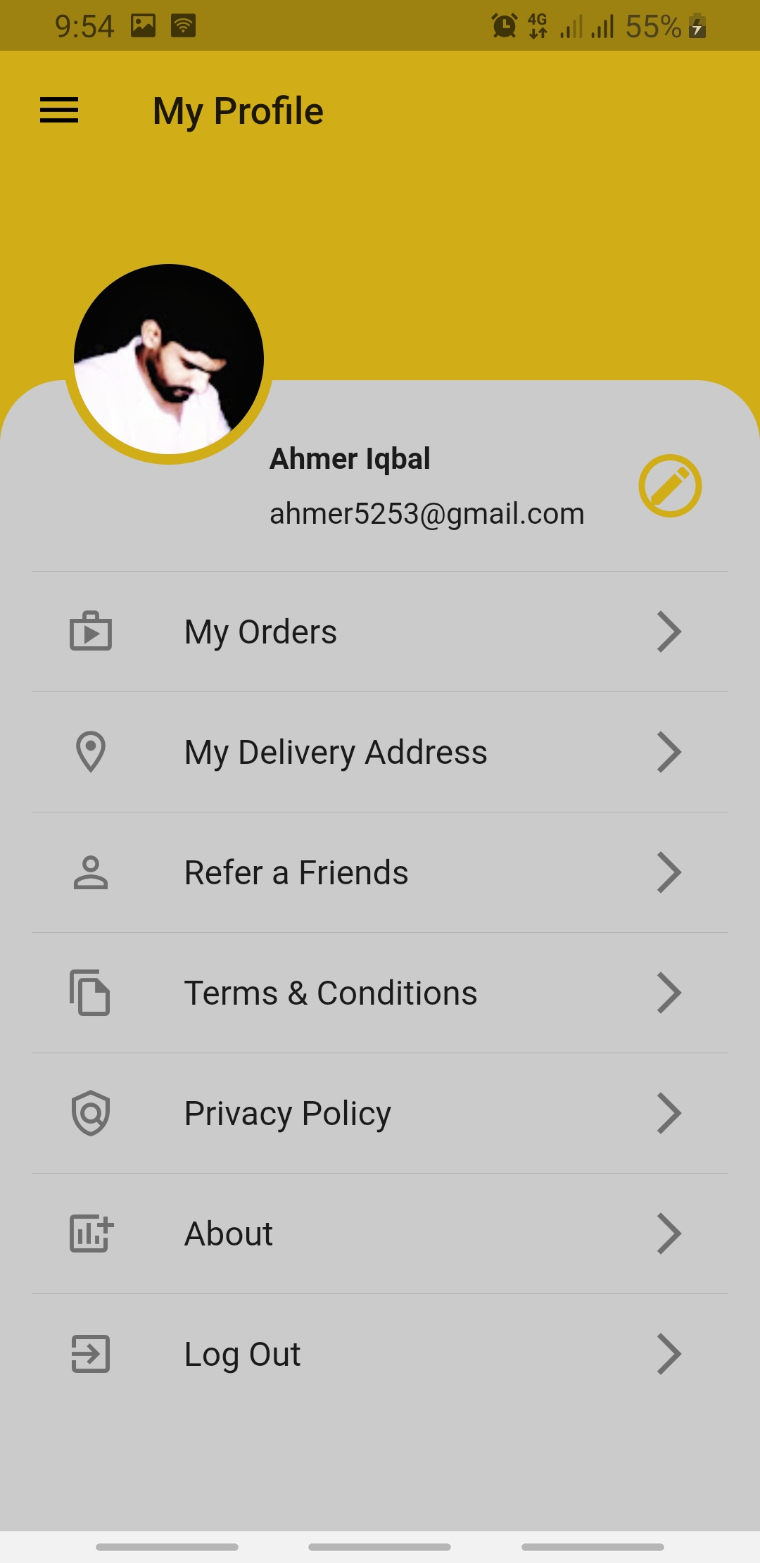 An android application for food ordering where user can signup and order the food items accordingly