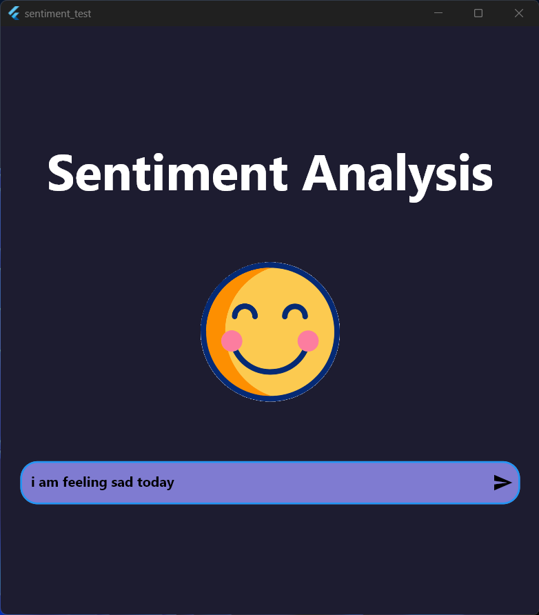 A Windows desktop test app made using flutter for testing the sentiment analysis model