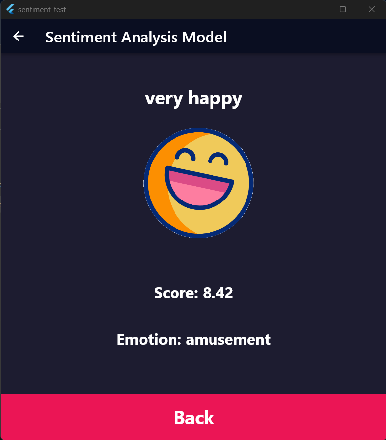 A Windows desktop test app made using flutter for testing the sentiment analysis model