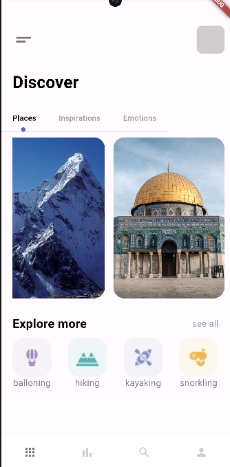 An traveling app which will suggest you vacation spots with price and review