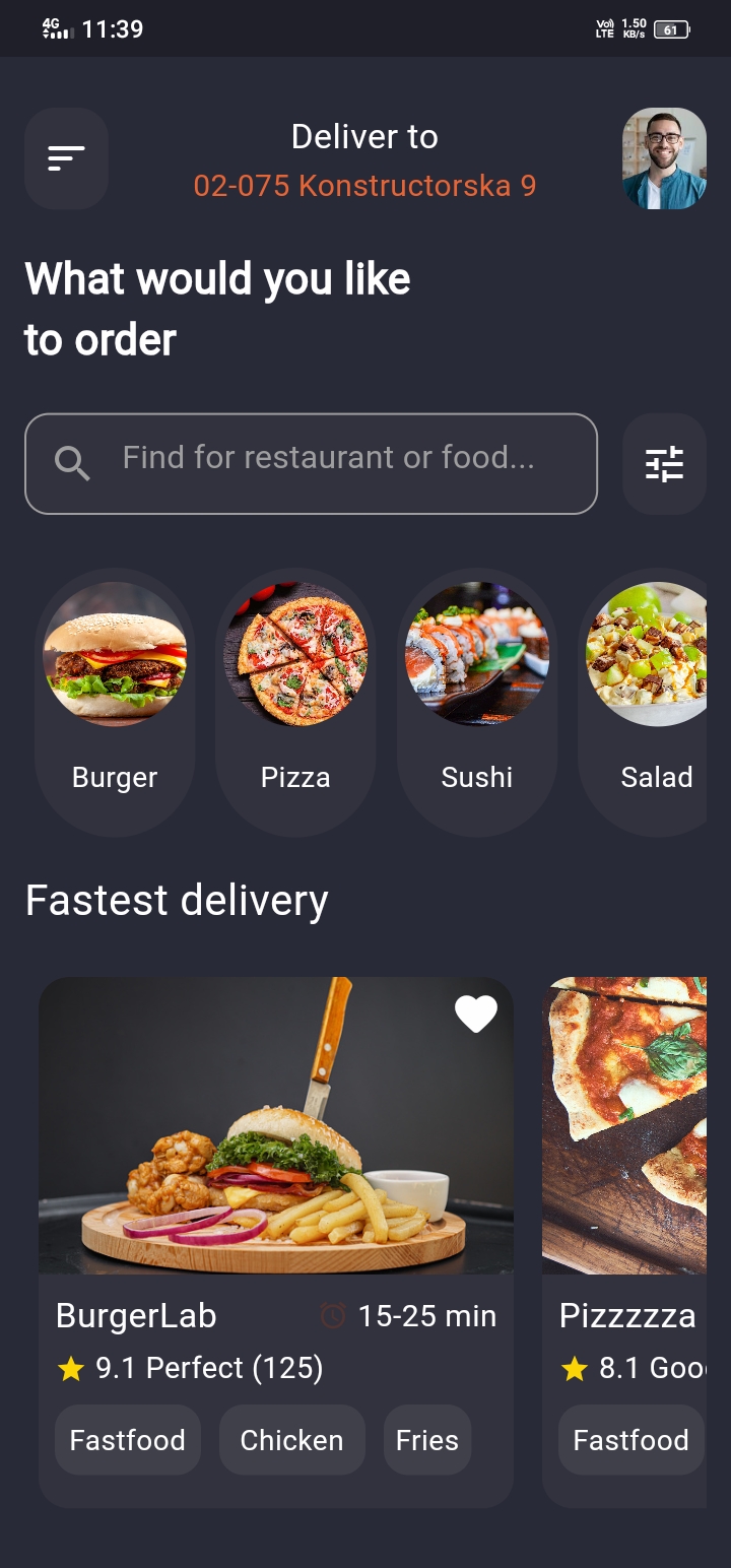 A beautiful and attractive UI design for exploring fast food menus