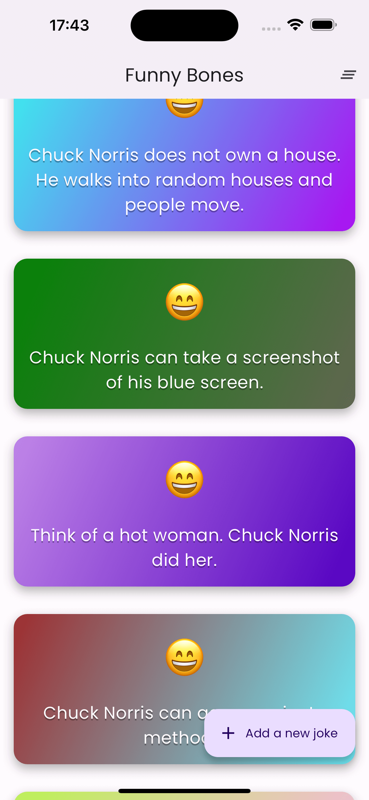 An app for jokes which follows clean architecture principles, well structured and tested