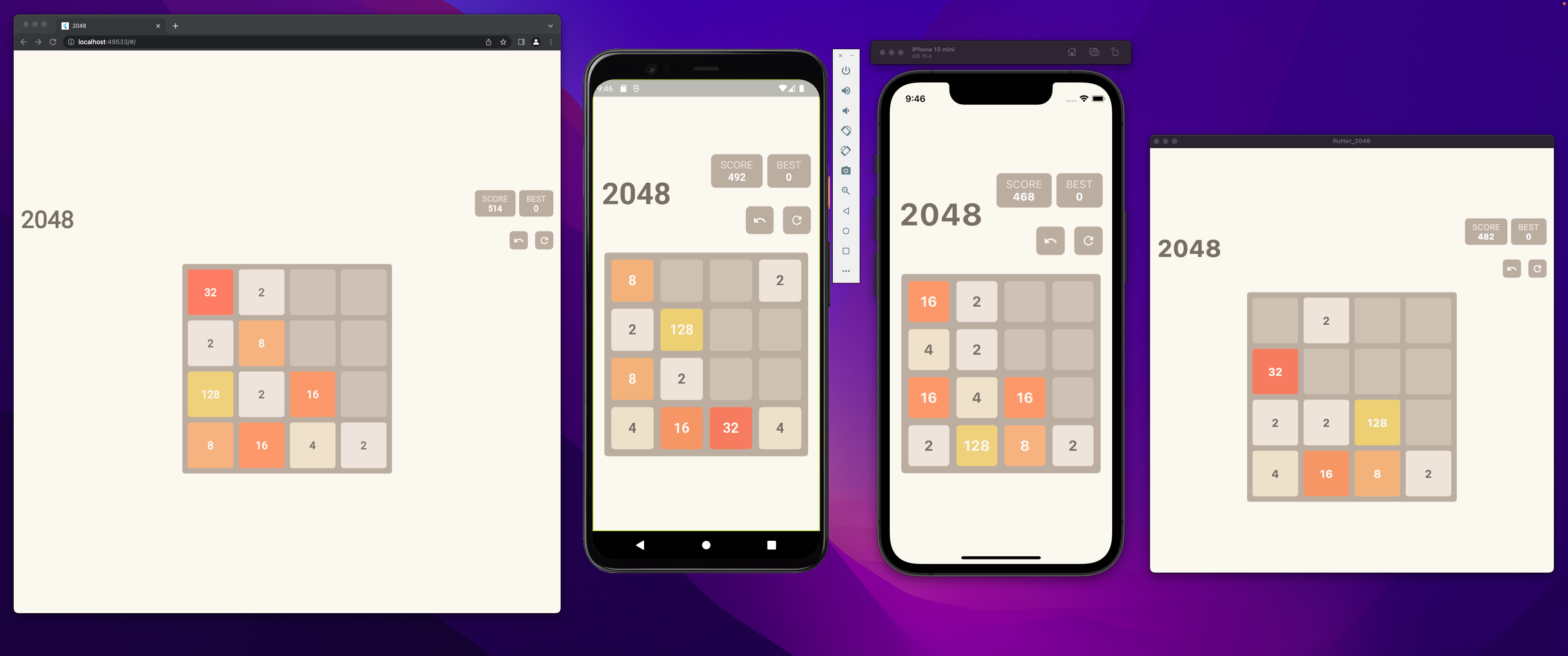 2048 Game implemented in Flutter