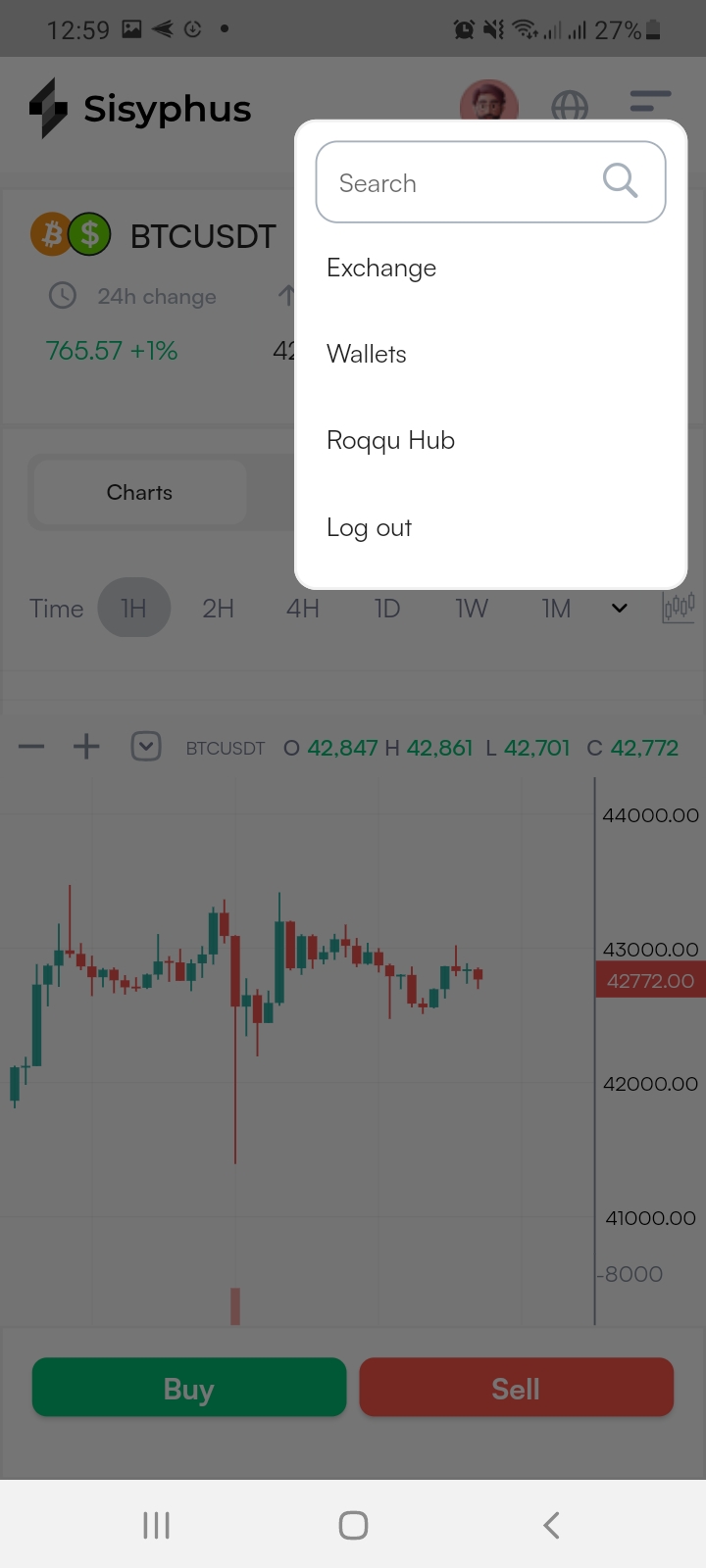 An application that shows realtime updates with Binance API and displays them in candle sticks