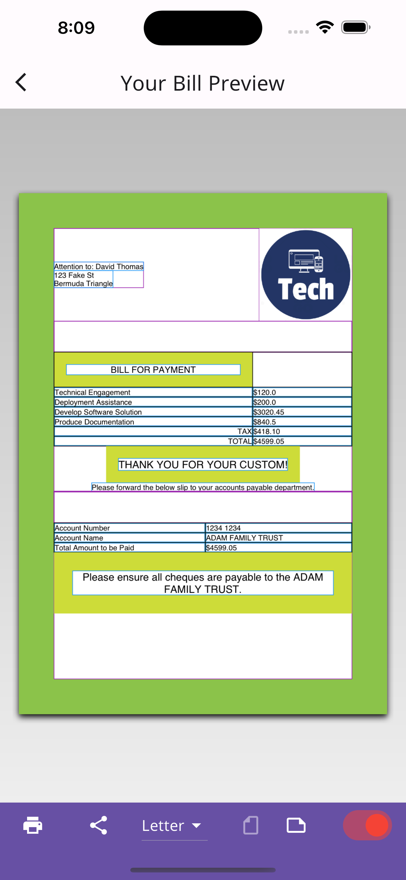 Flutter PDF Document Generator Application
