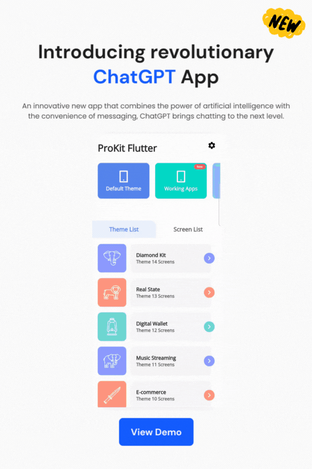 ProKit Flutter: The most popular Flutter UI Kit with ChatGPT