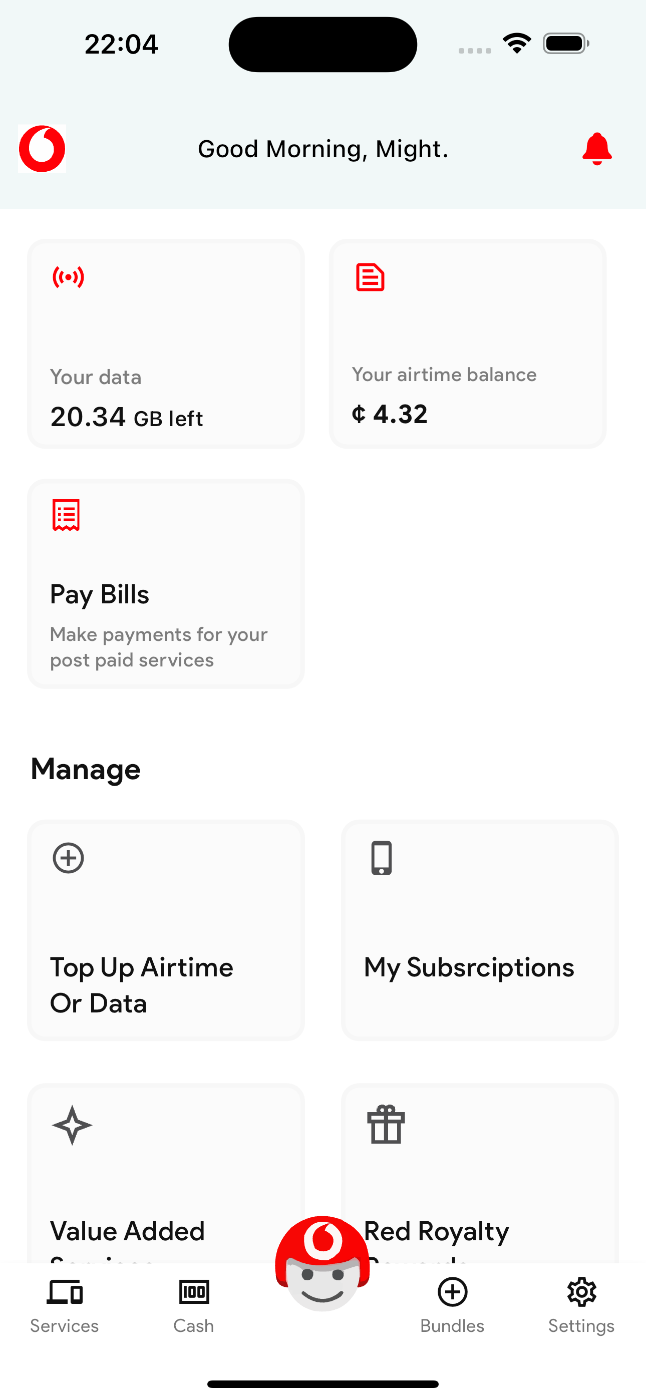 Vodafone Redesign with Flutter