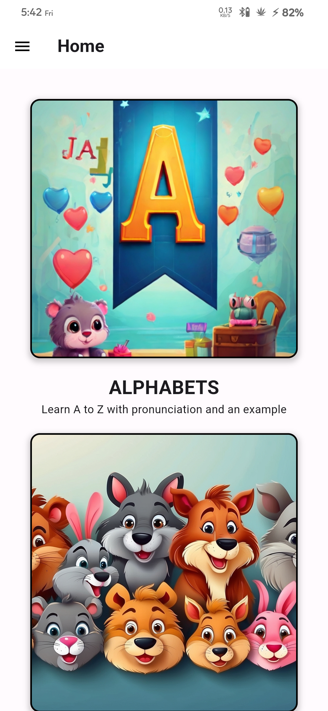 A Flutter English Learning app designed for kids