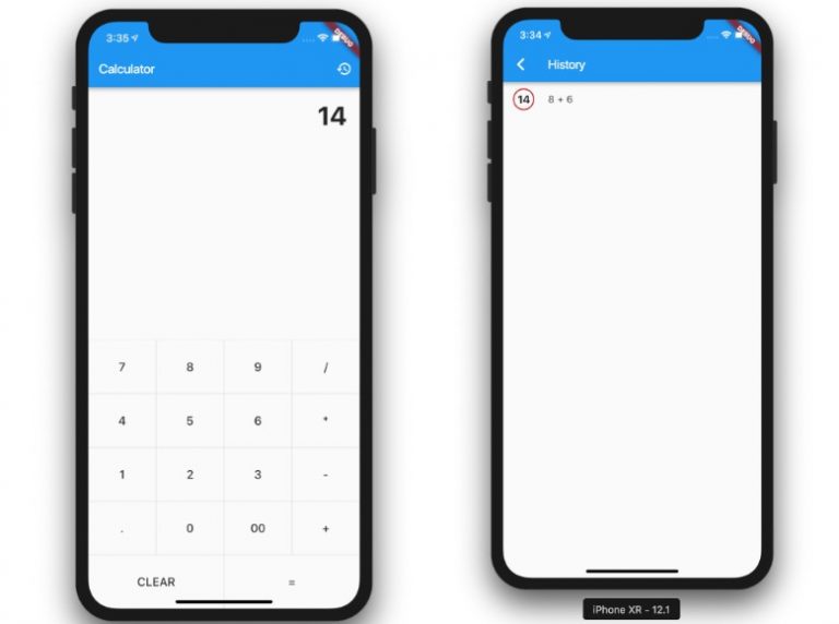 A simple calculator app using flutter