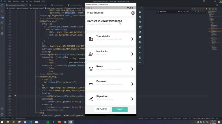 Invoicing App using flutter+ getx