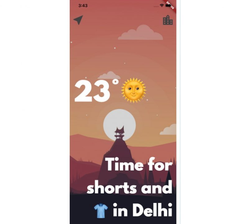 An eye pleasing weather app with flutter